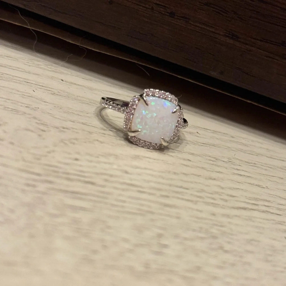 STERLING SILVER OPAL RING - Picture 6 of 10